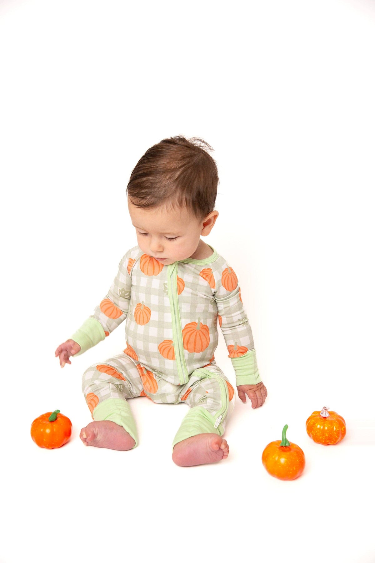 Pumpkin Plaid Bamboo Zipper PJ