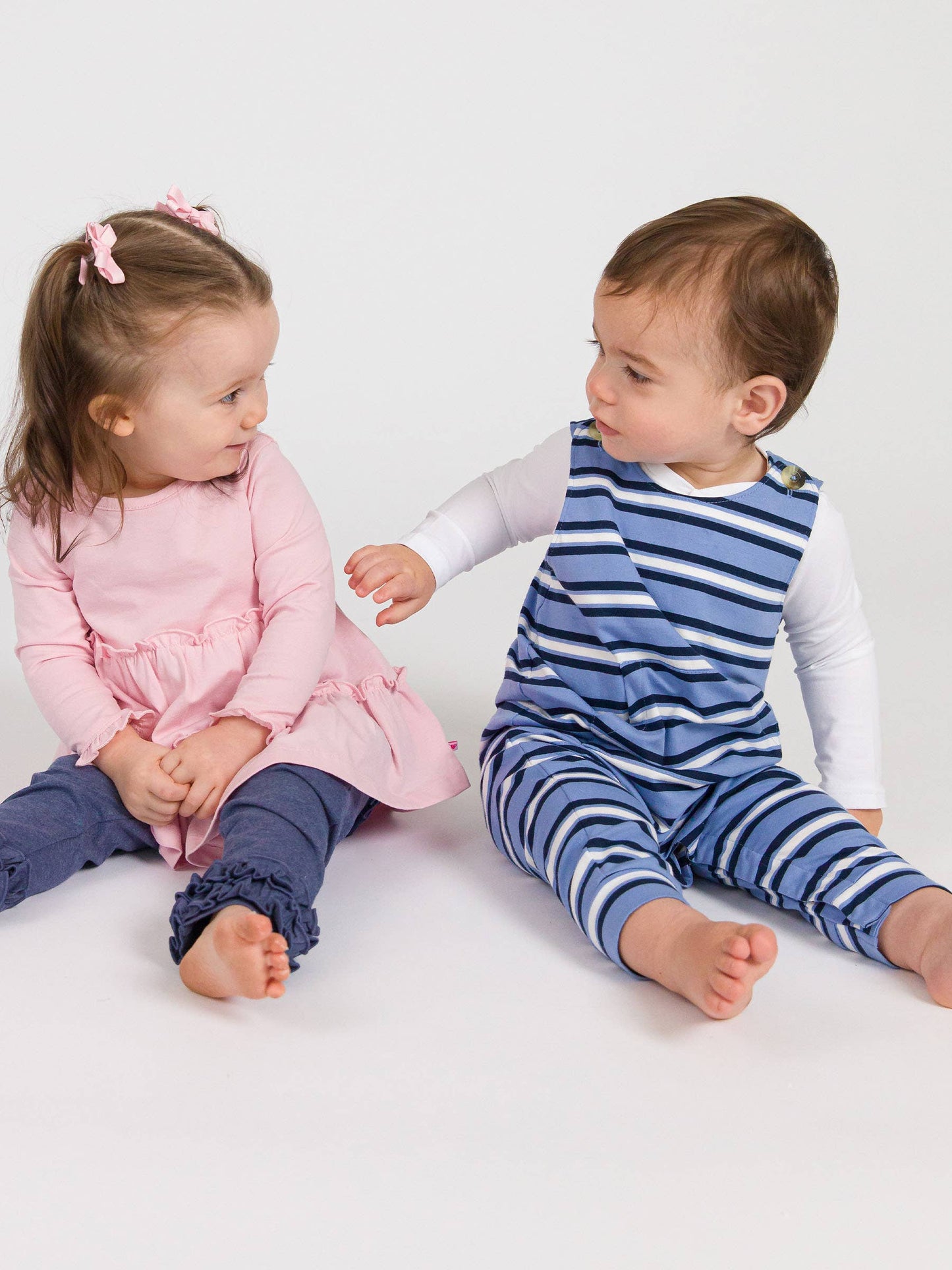 Baby Blue Stripe Knit Longall