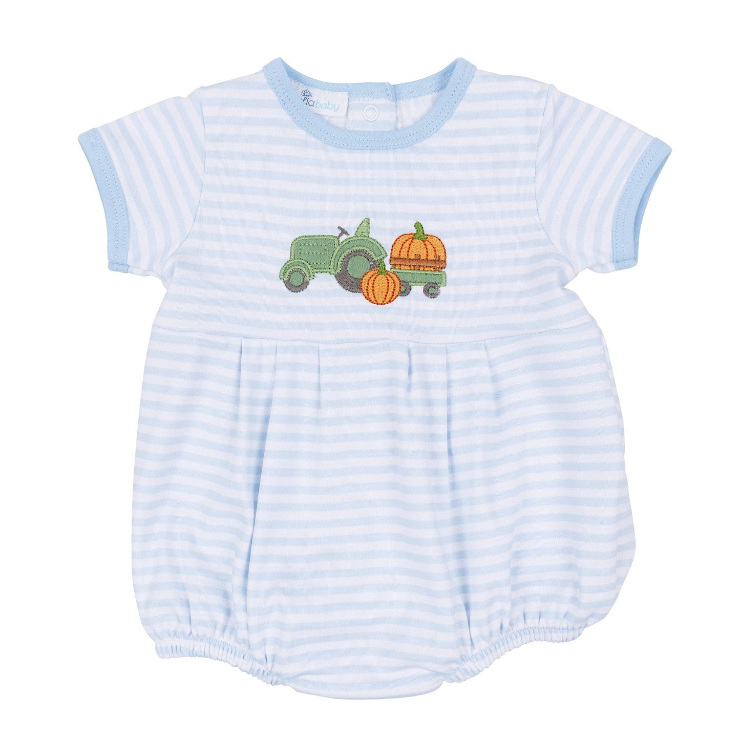 Pumpkin Tractor Bubble in Blue