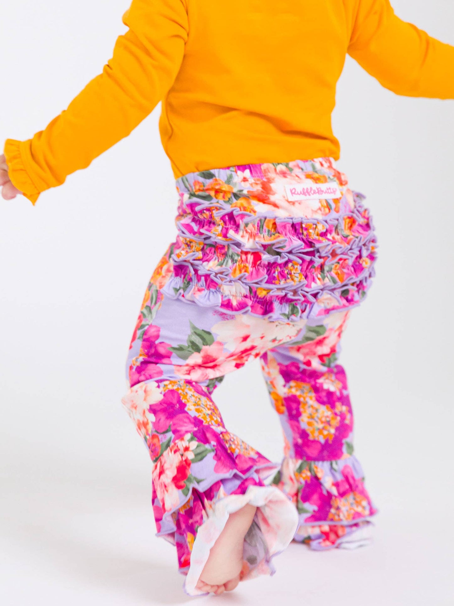 Baby Girls Floral Ruffle Flare Pants