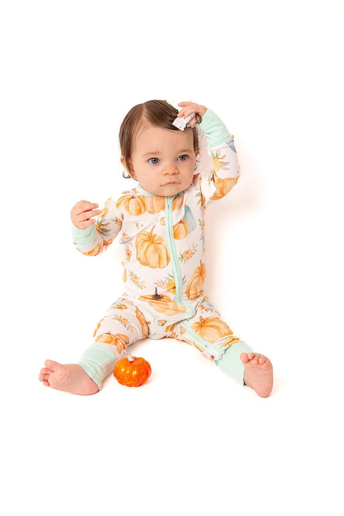 Pumpkin Floral Bamboo Zipper PJ