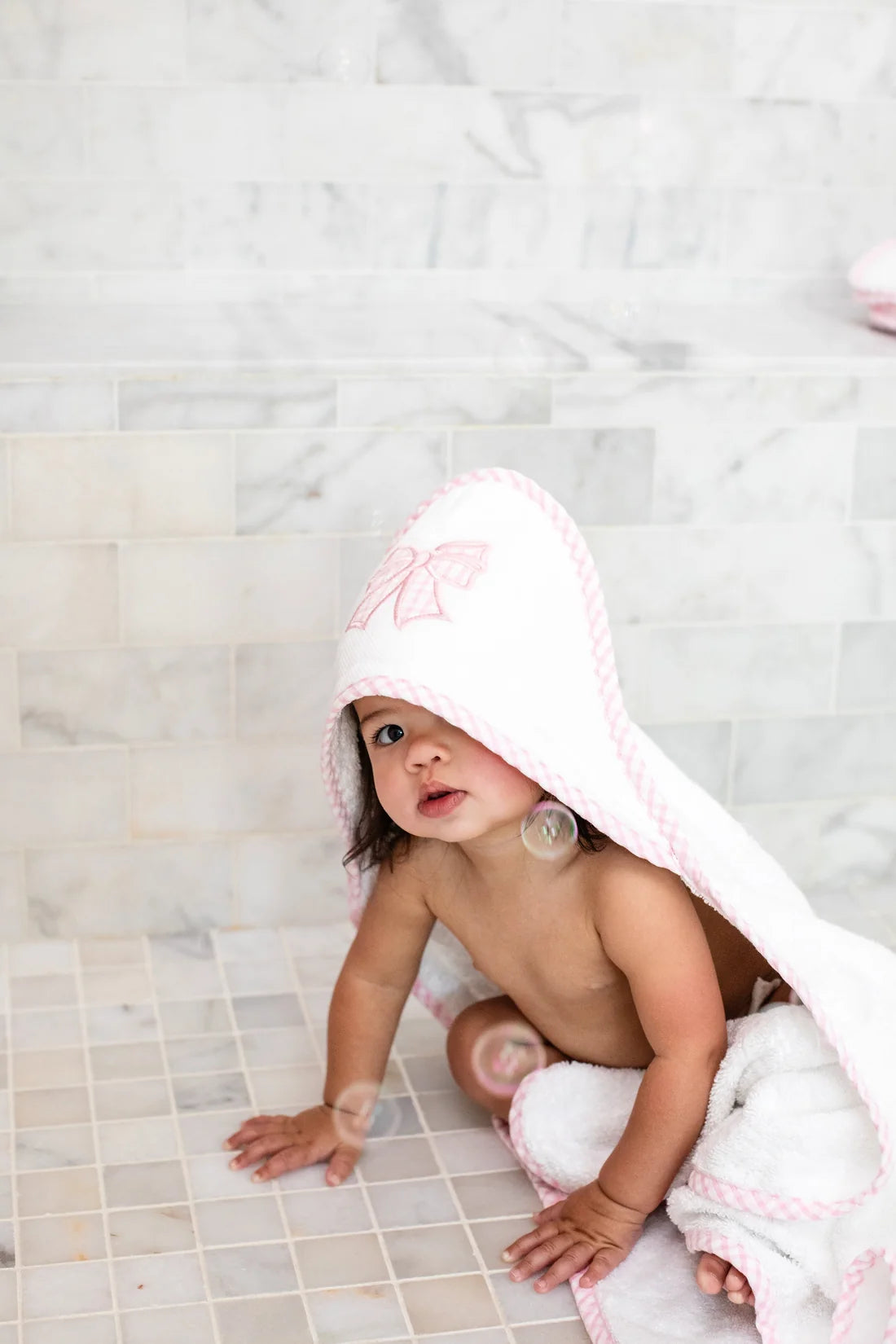 Bow Applique Hooded Towel Set