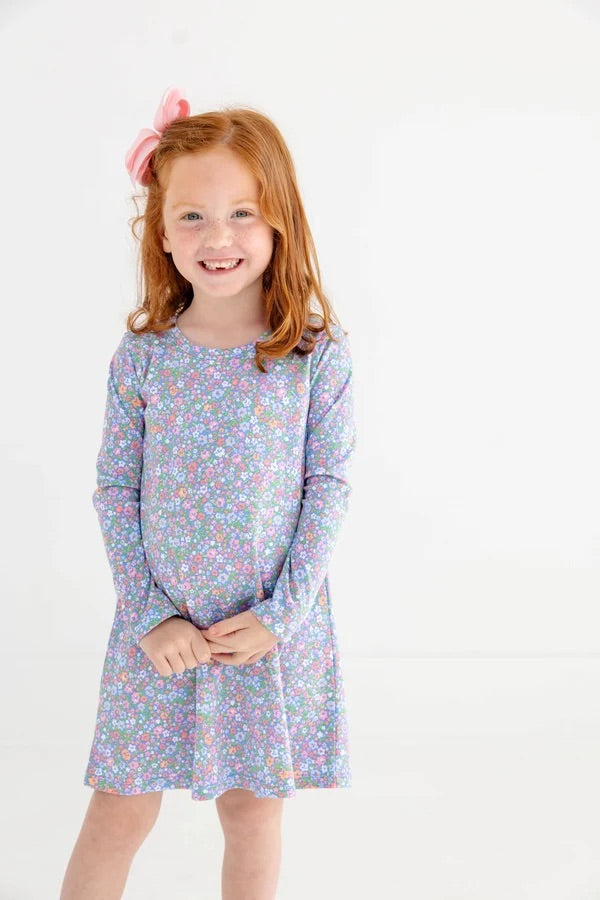 Long Sleeve Polly Play Dress Mountain Floral