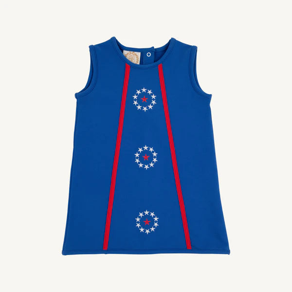 Annie Apron Dress Royal with Stars