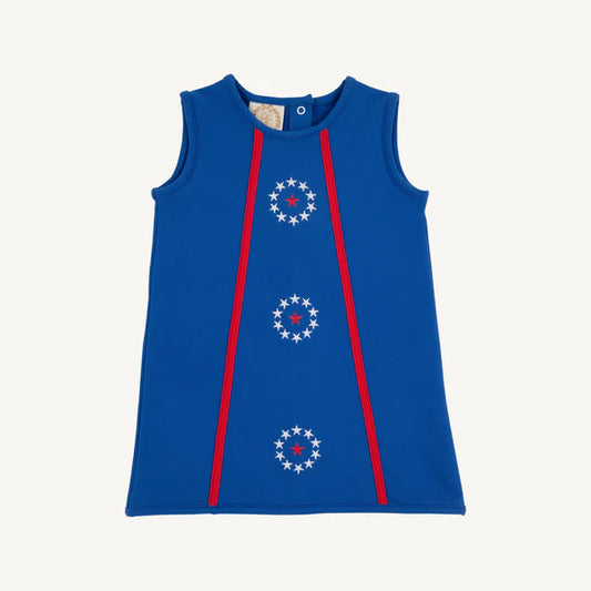 Annie Apron Dress Royal with Stars