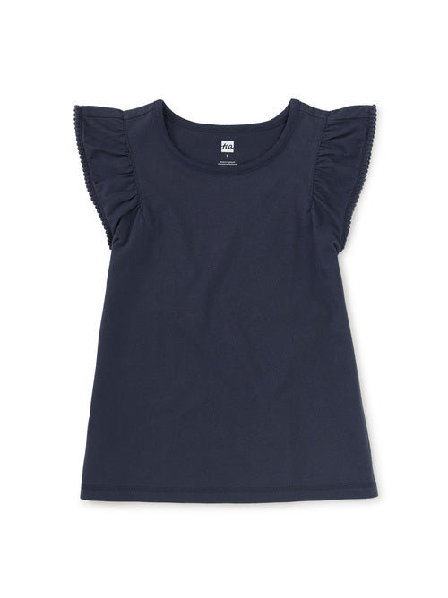 Pom-Pom Flutter Top Navy