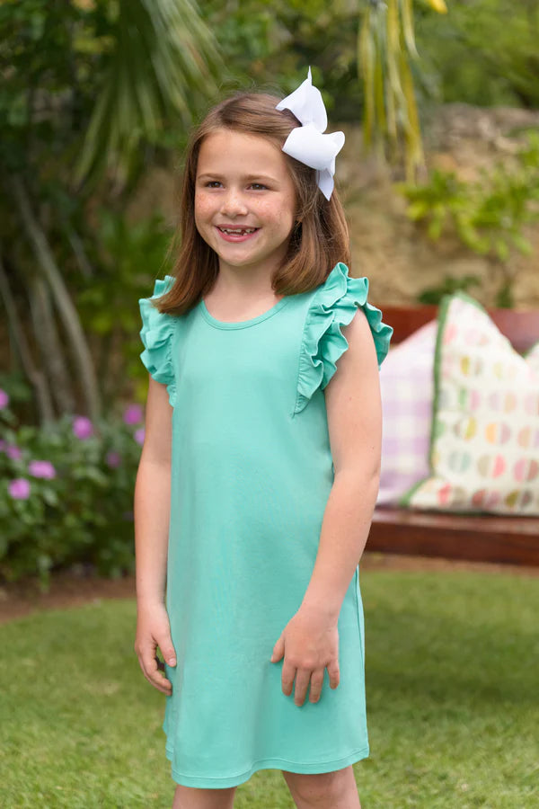 Ruehling Ruffle Dress in Teal