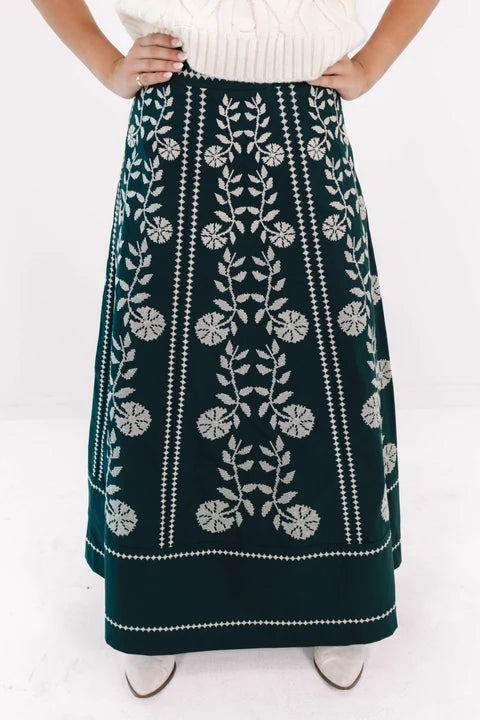 Ladies Maelan Midi Skirt Hunter