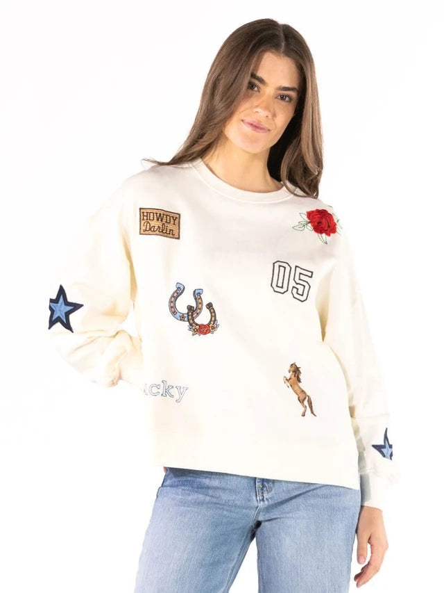 Adult Horse Embroidered Crewneck