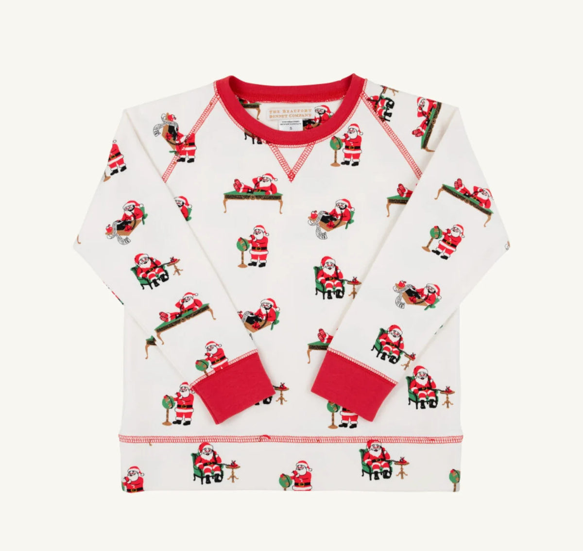 Cassidy Comfy Crewneck in Serious Santa