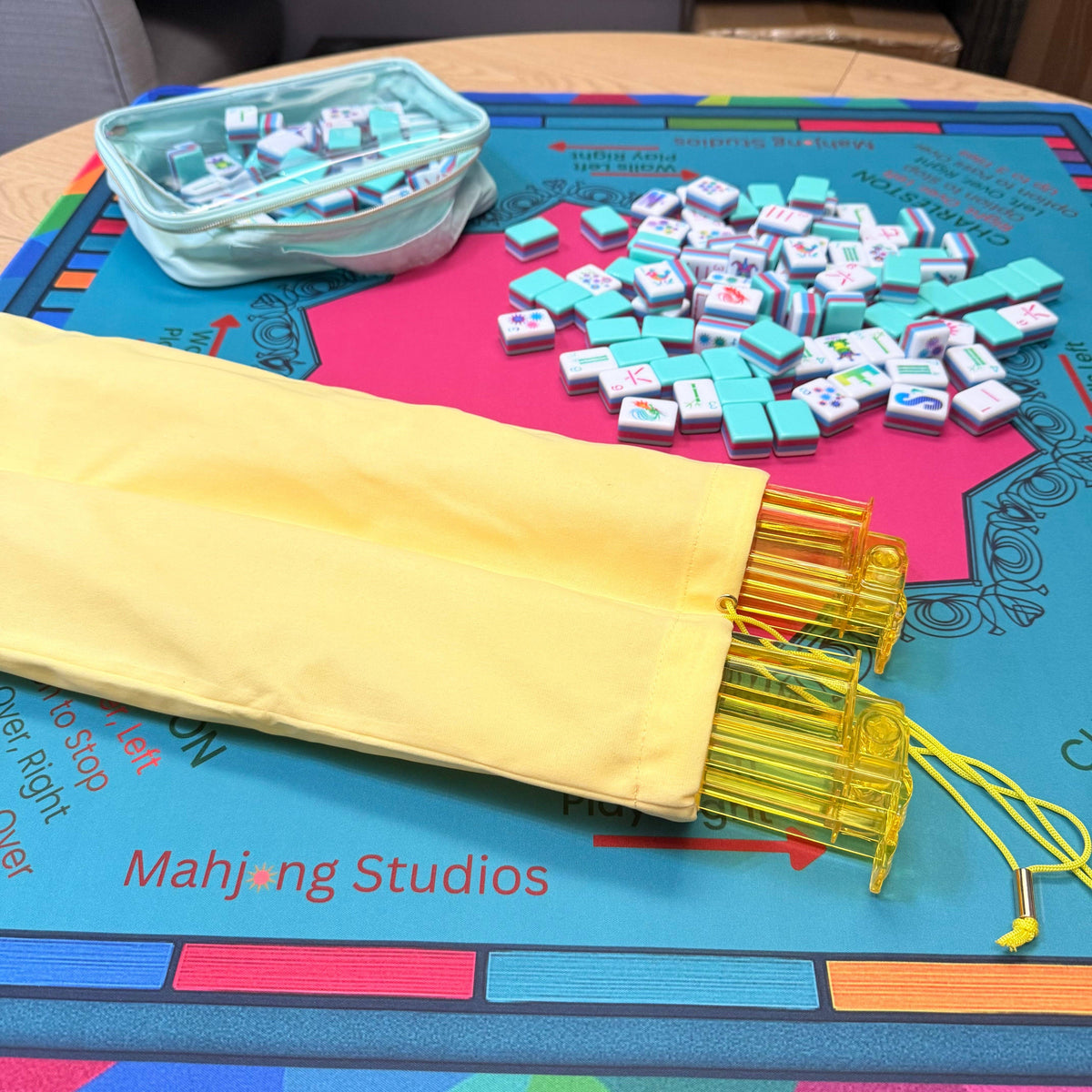 Teal Lunaflor Mahjong Tiles Set