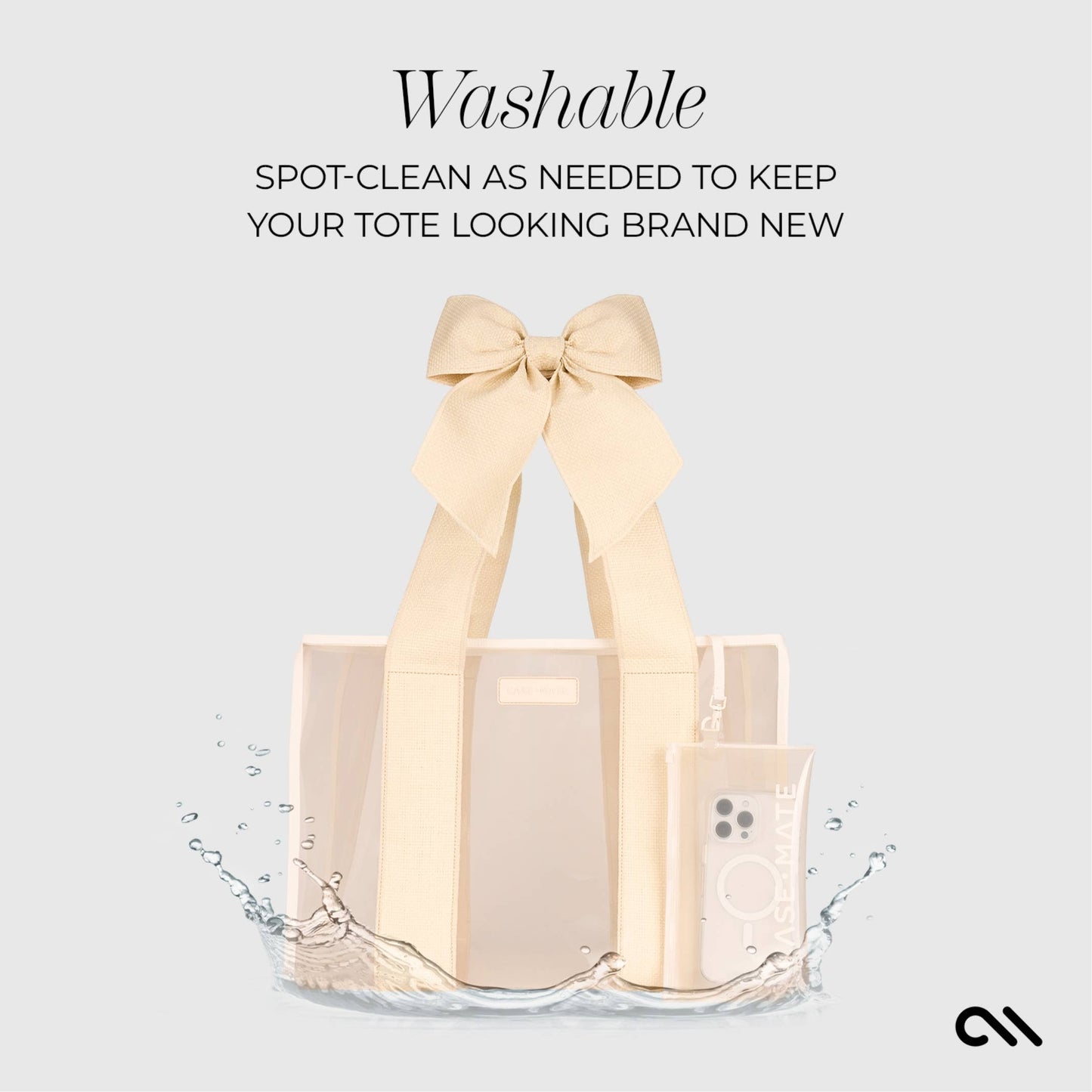 Case-Mate Ecru Bow Tote Bag