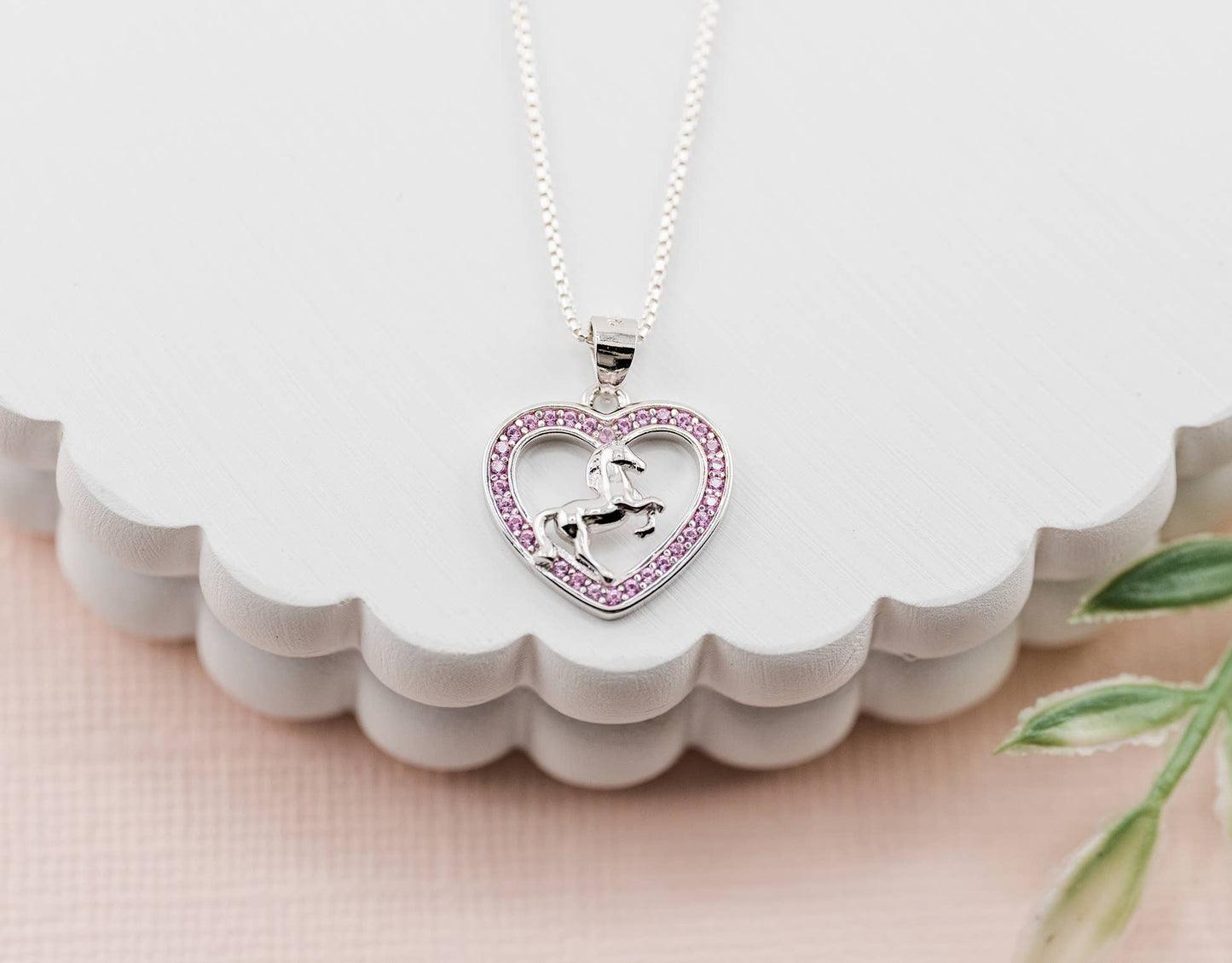 Sterling Silver Horse Heart Necklace