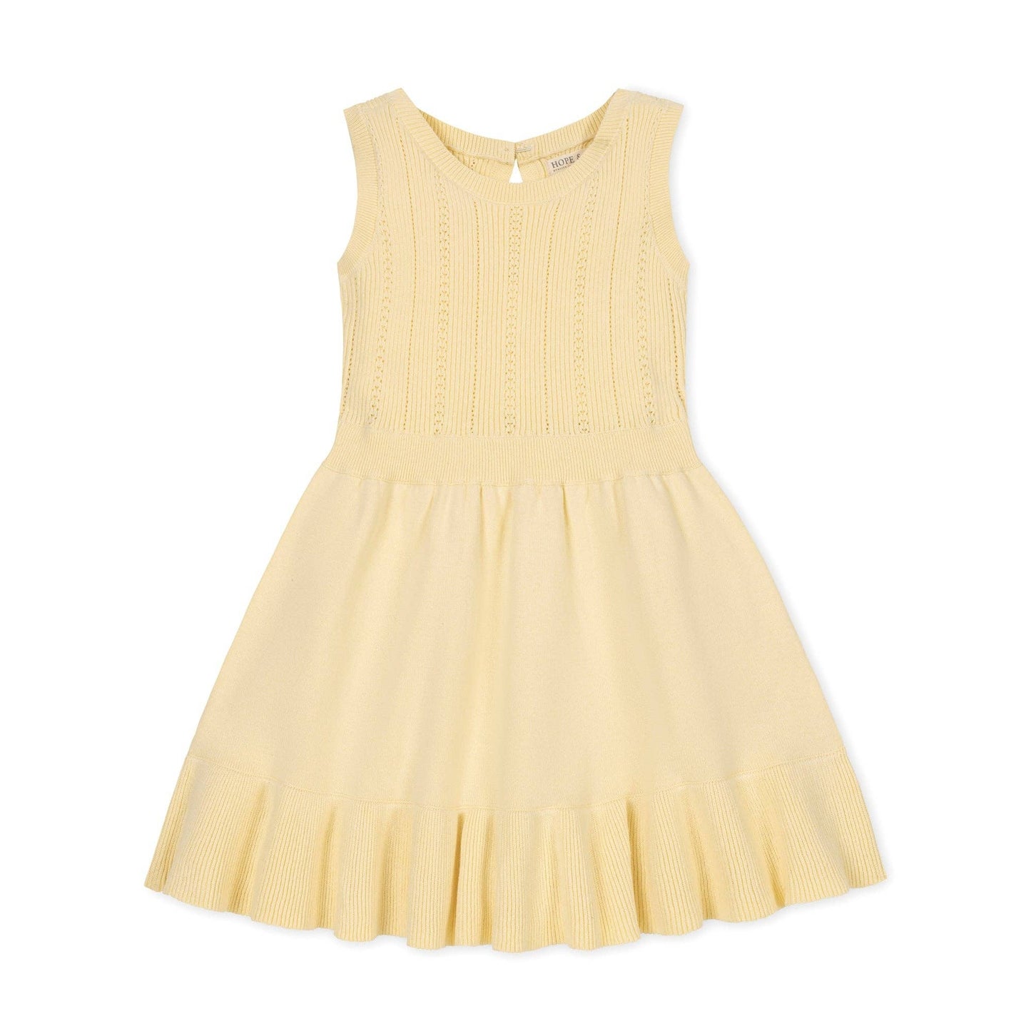 Organic Flounce Yellow Sweater Dress