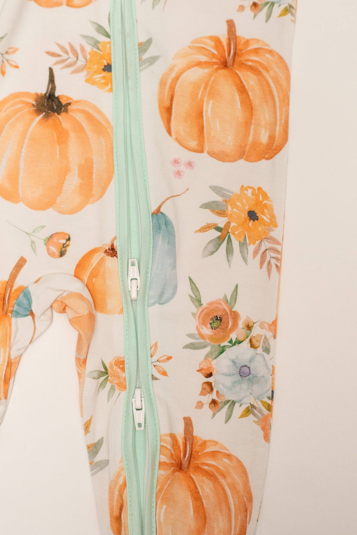 Pumpkin Floral Bamboo Zipper PJ