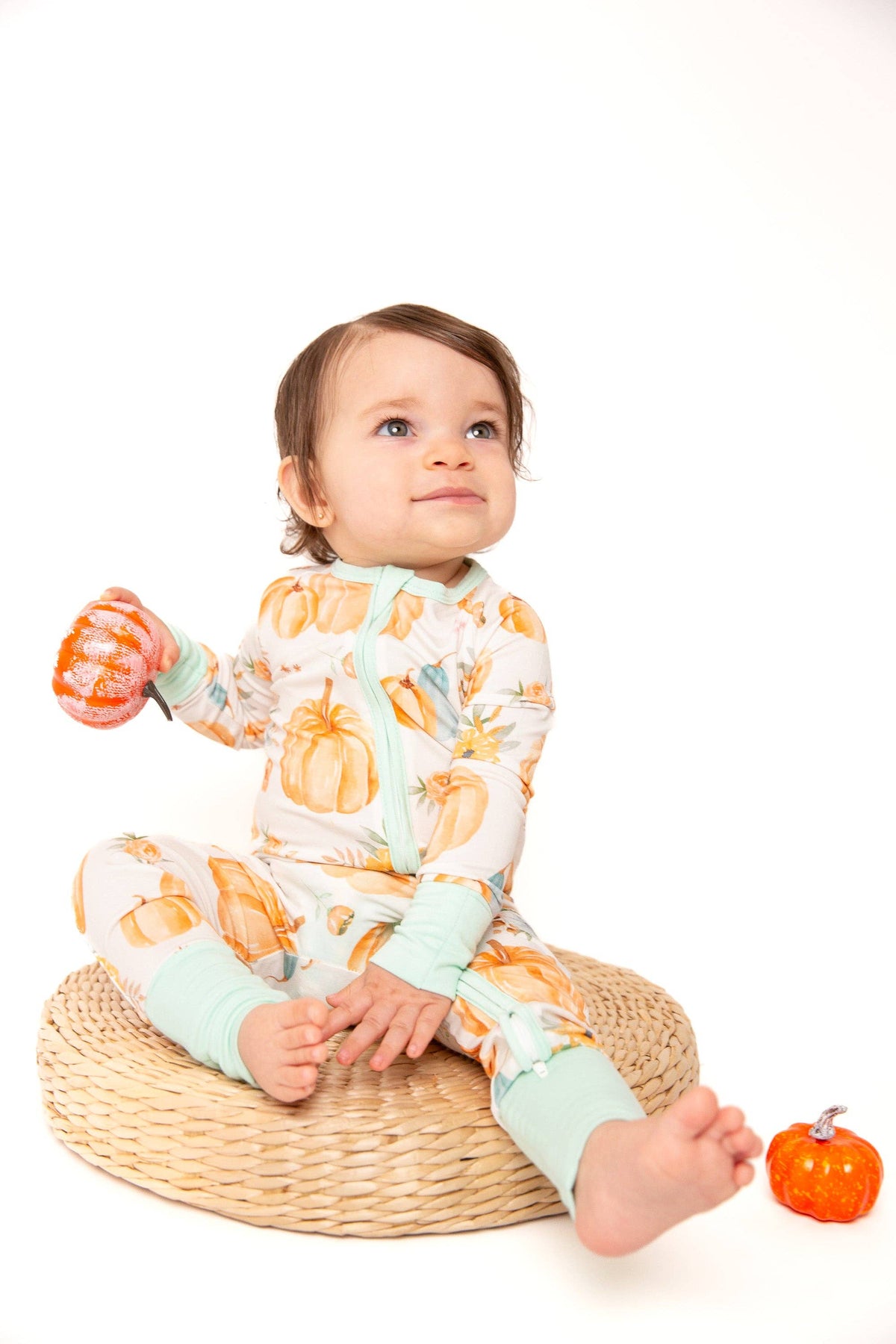 Pumpkin Floral Bamboo Zipper PJ