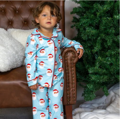 Vintage Santa Button Down Pajamas