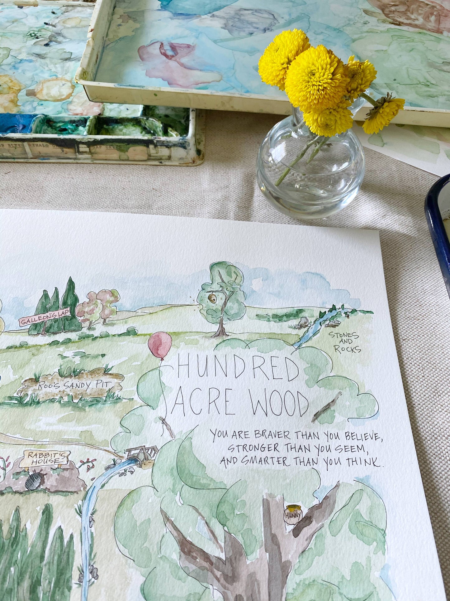 Pooh’s Hundred Acre Watercolor