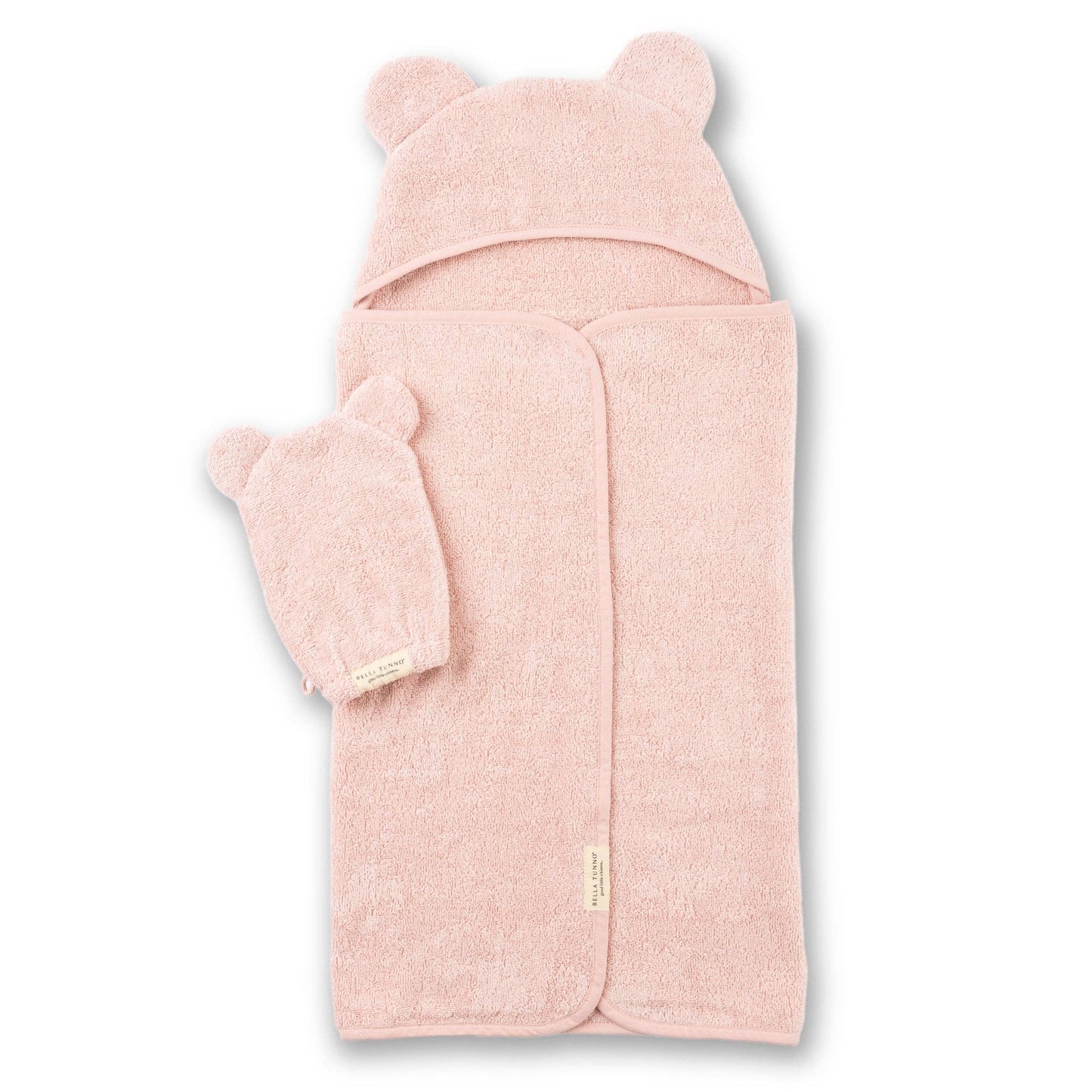 Hooded Towel/Wash Mitt Set Blush
