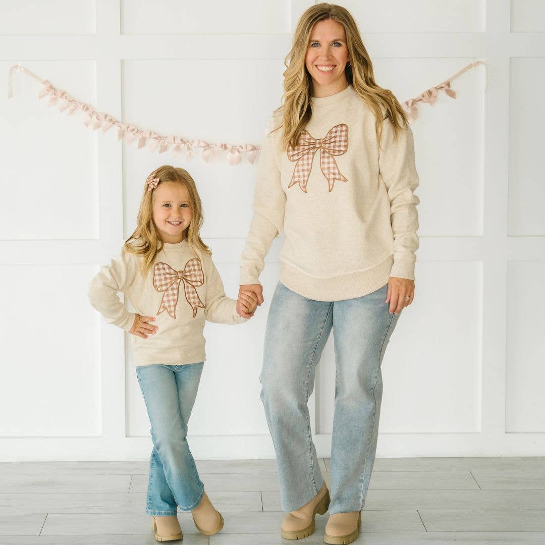 Gingham Bow Sweatshirt
