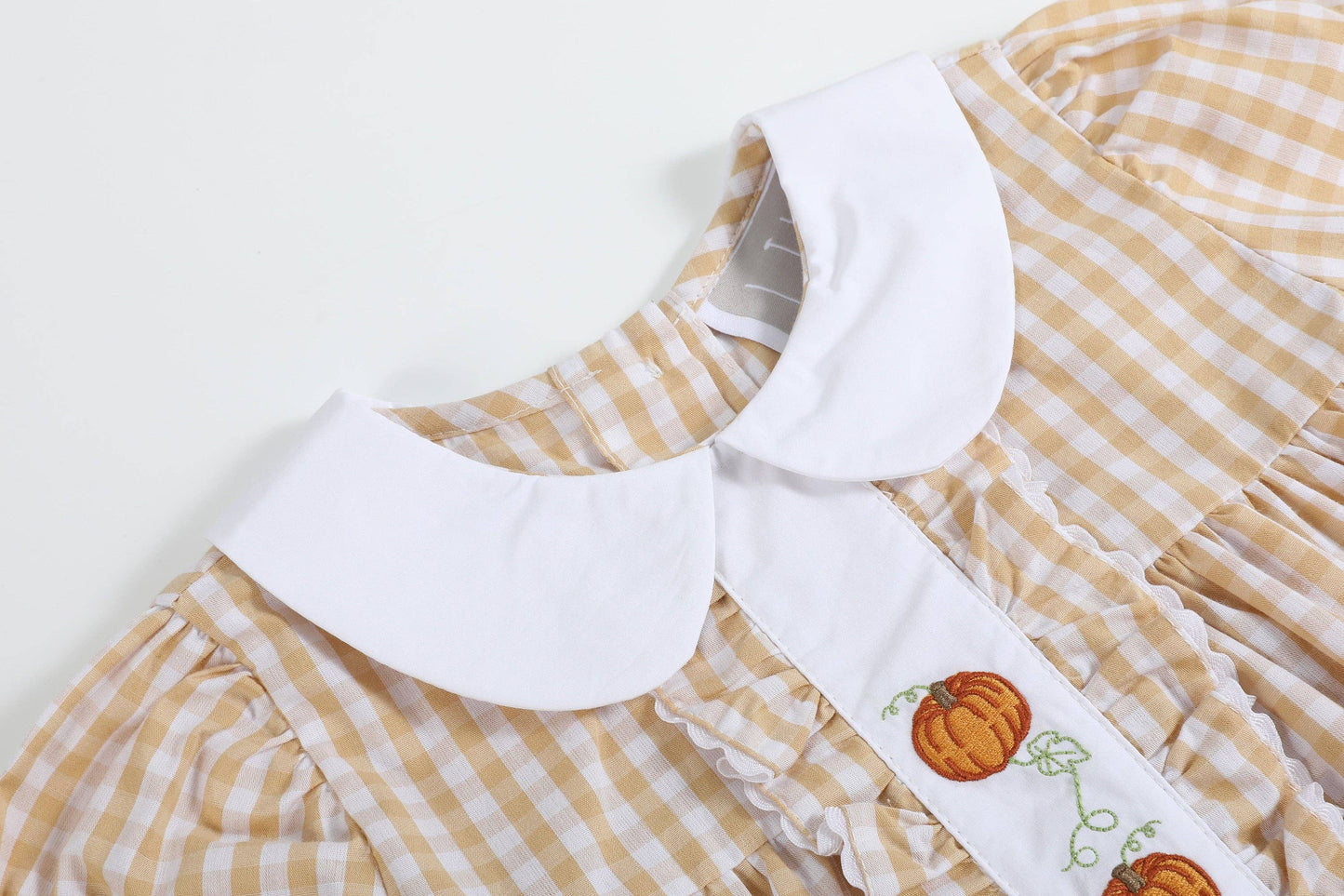 Gingham Pumpkin Vine Dress