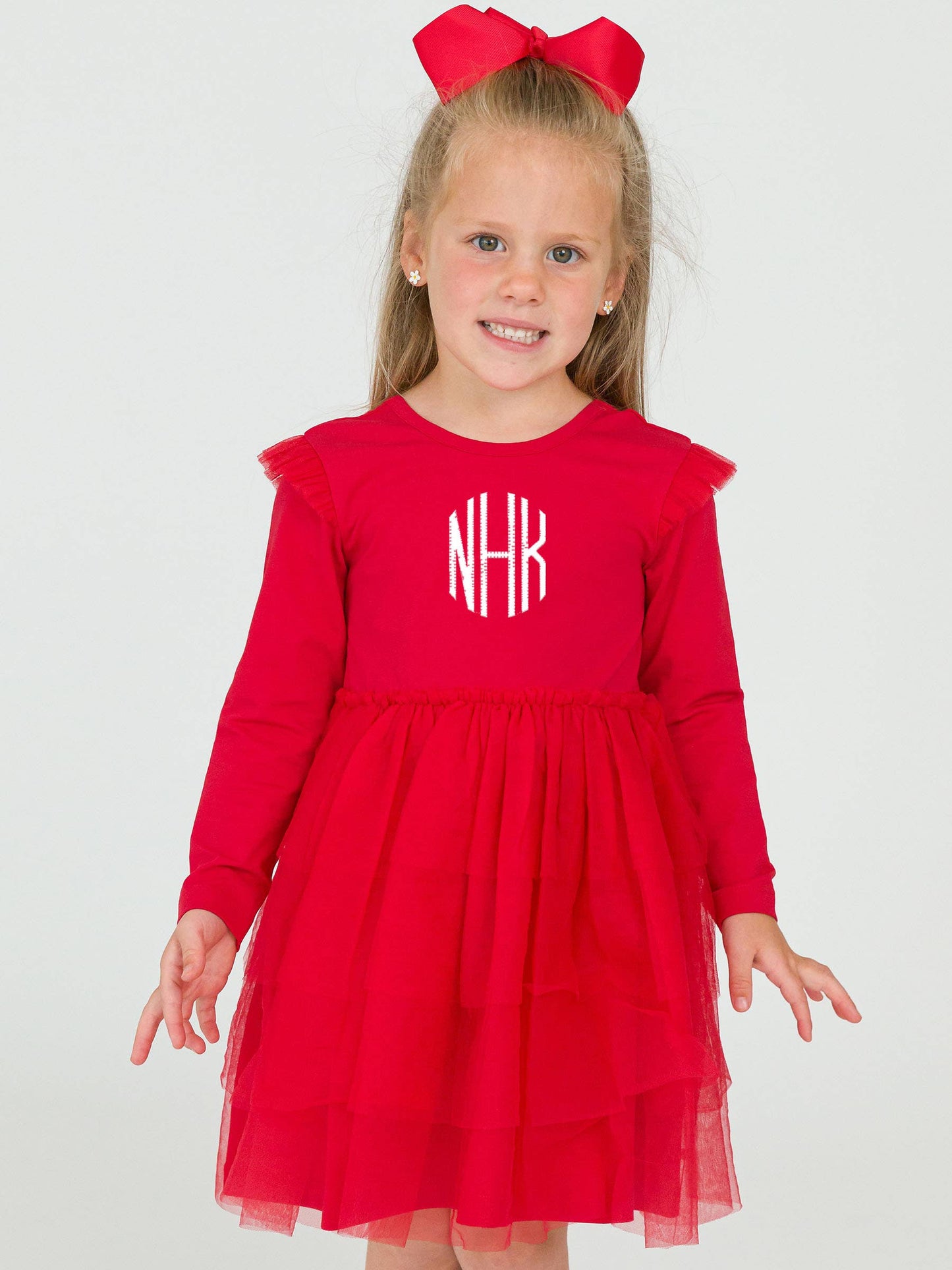 Tulle Long Sleeve Twirl Dress