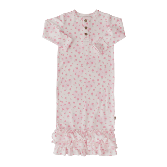 Ruffle Receiving Gown in Double Love
