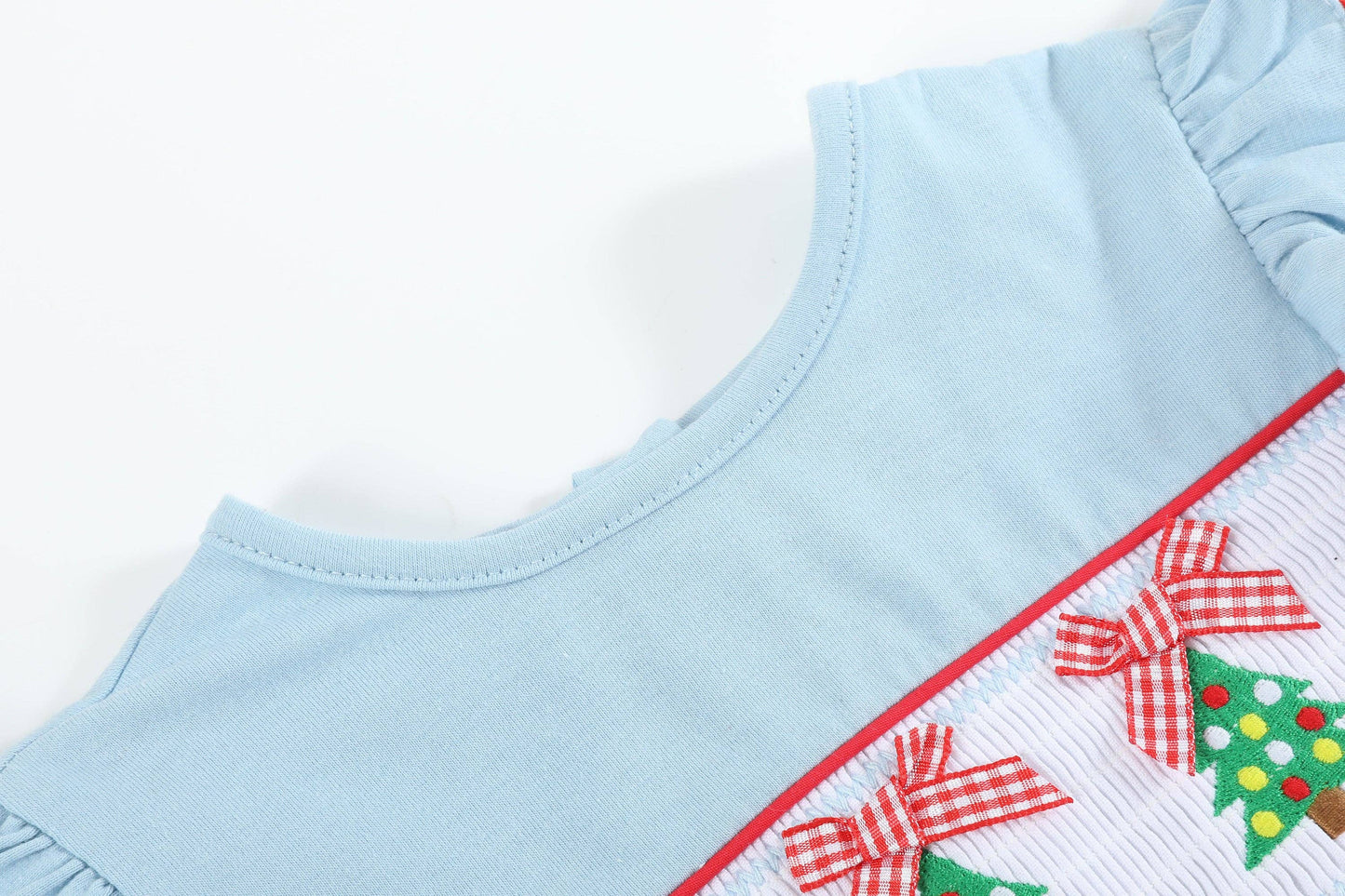Smocked Tree Knit Romper