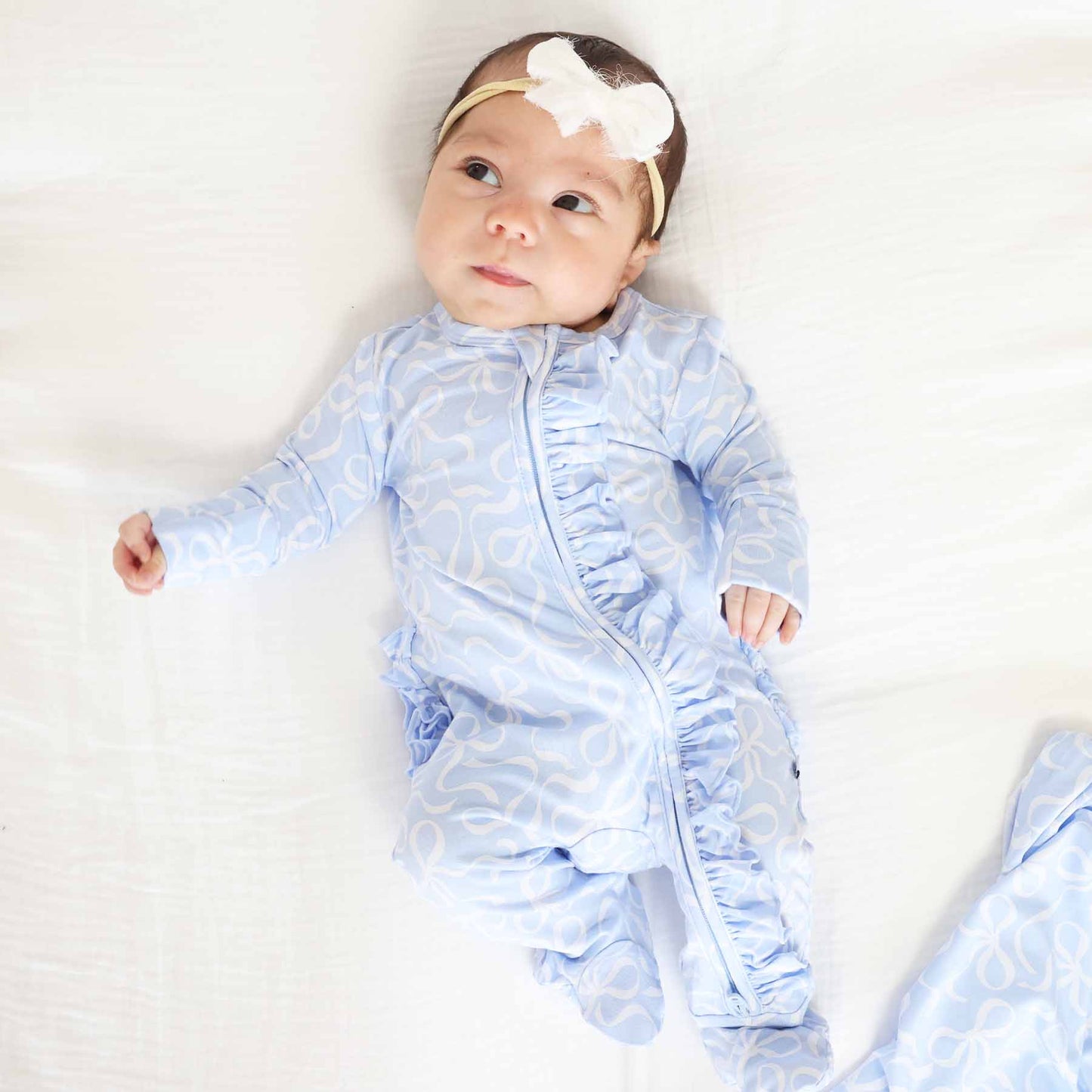 Blue-tiful Bows Footie