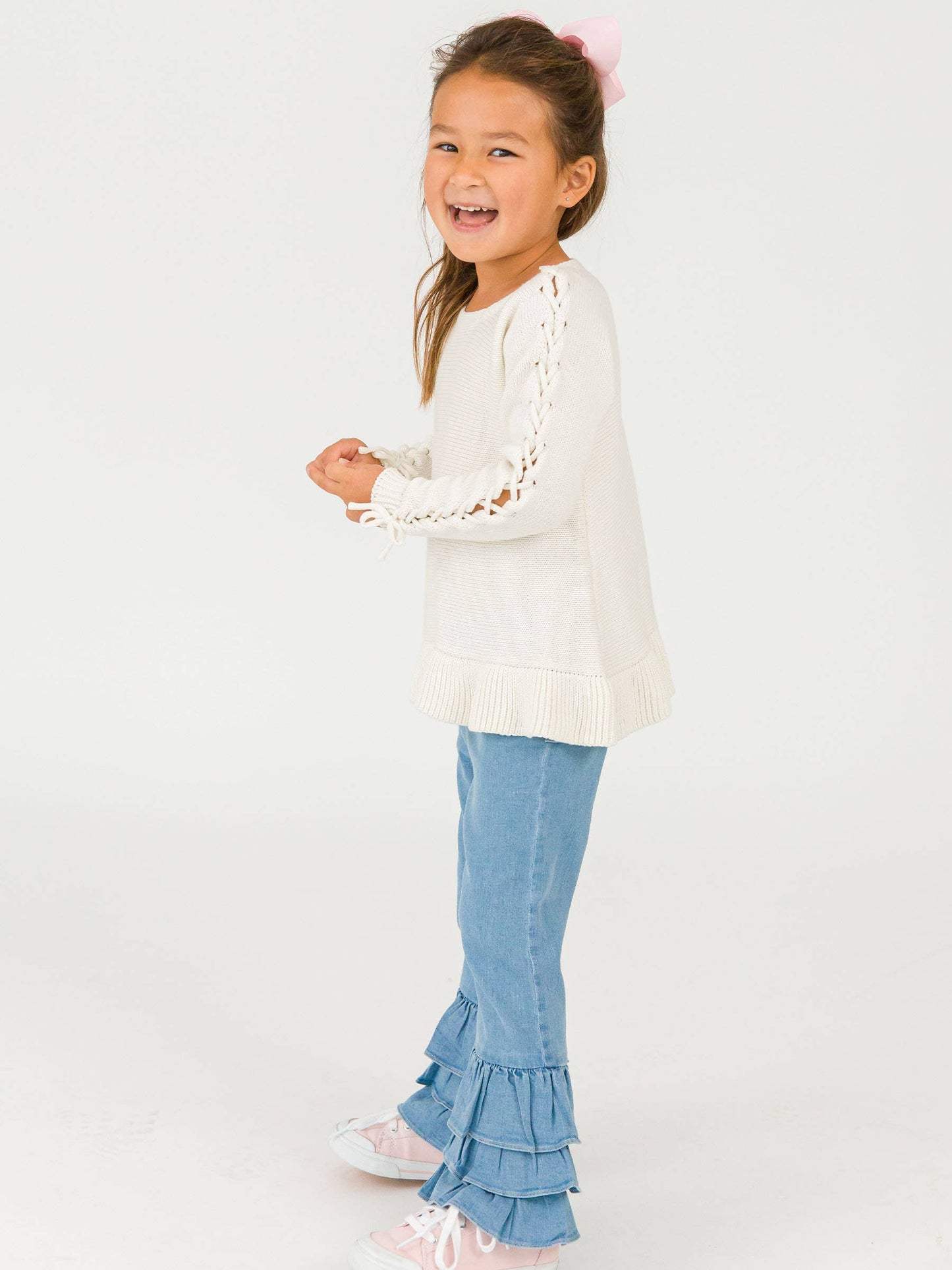 Toddler Denim Ruffle Flare Pants
