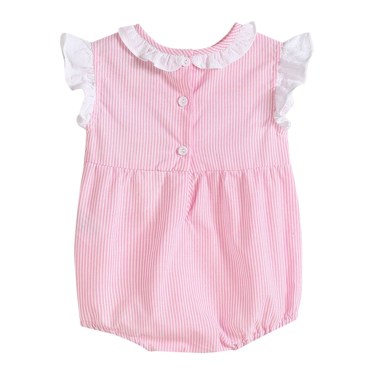 Pink Striped Lil Sis Smocked Romper