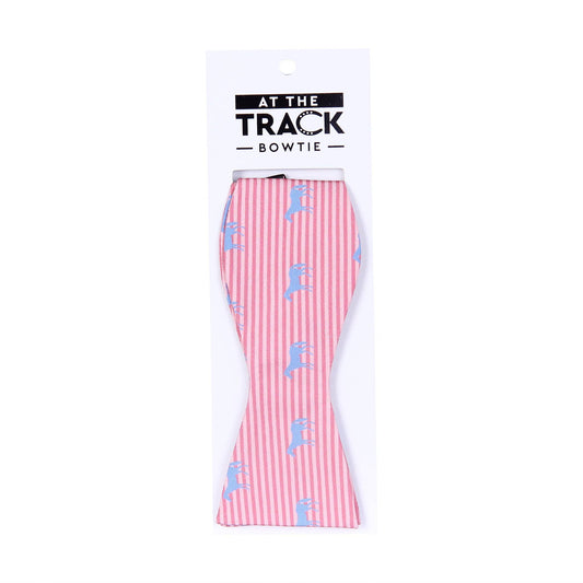 Pink Stripes and Blue Horses Bowtie