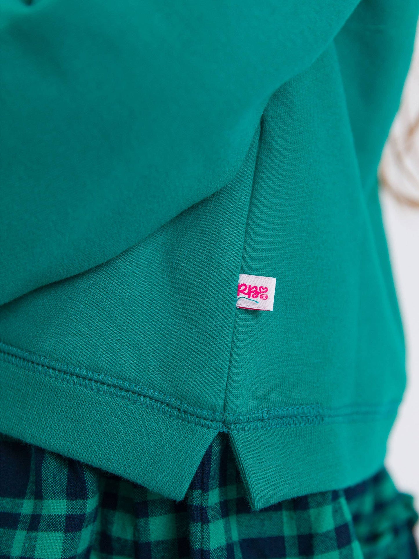 Green Knit Flutter Sweatshirt