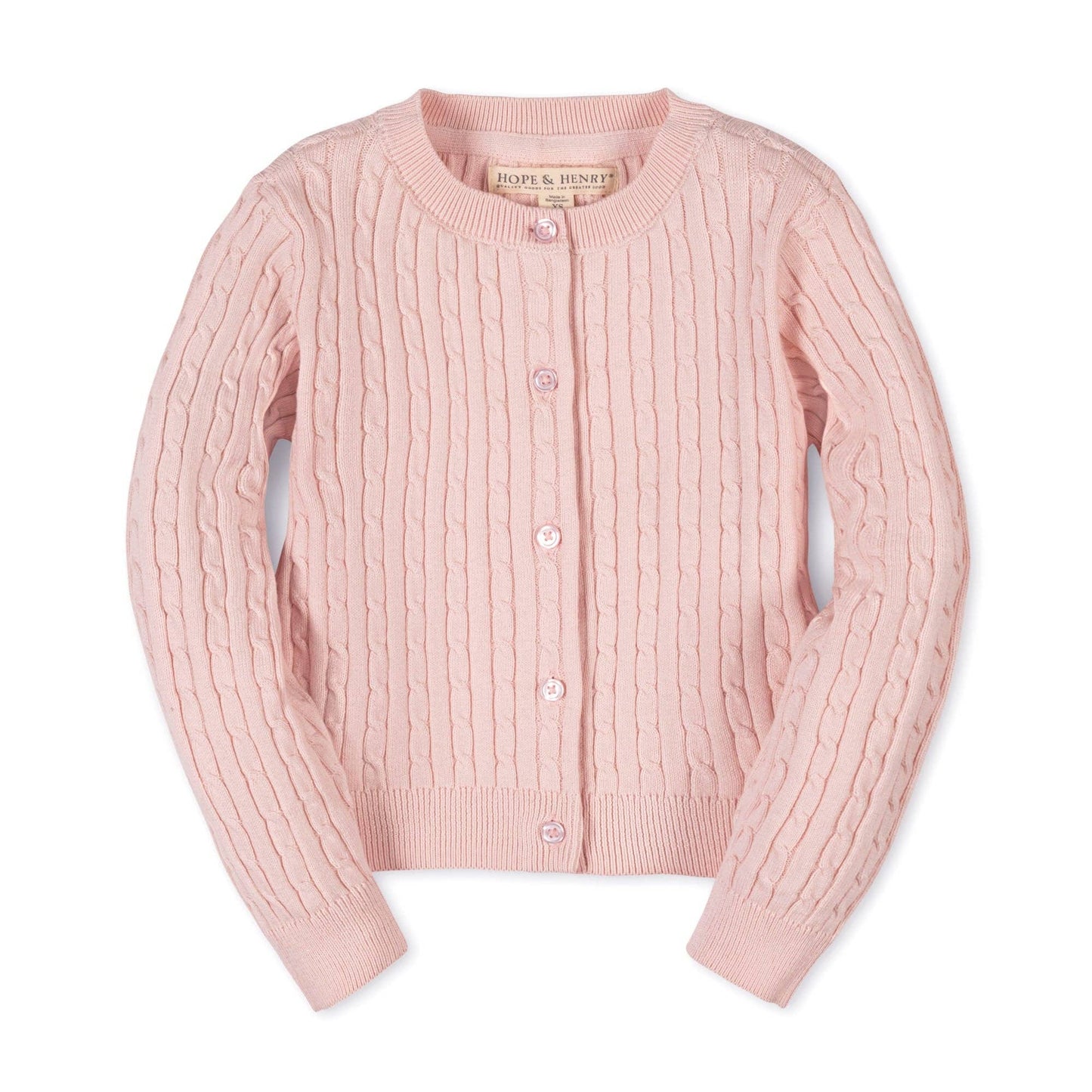 Organic Cable Pink Cardigan