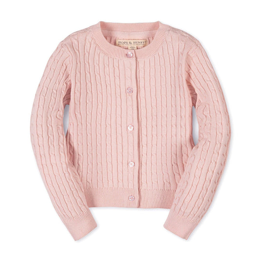 Organic Cable Pink Cardigan