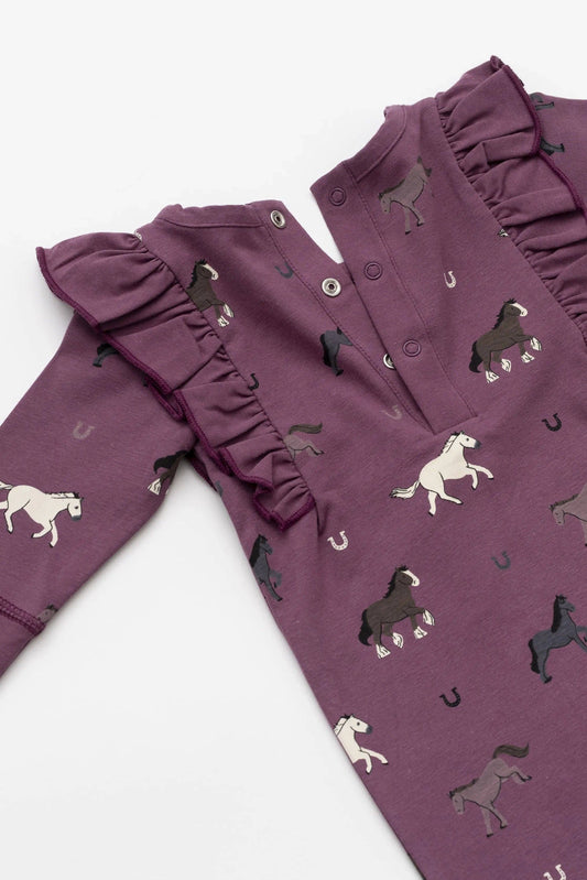 Baby Ruffle Horses Romper