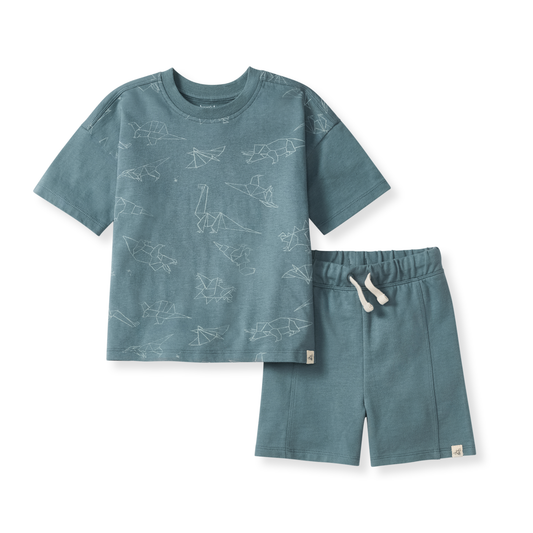 Origami Dinos Shorts Set