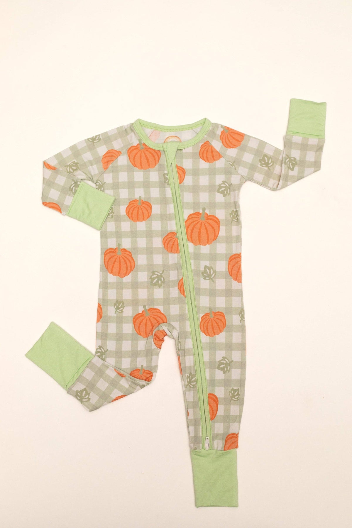 Pumpkin Plaid Bamboo Zipper PJ