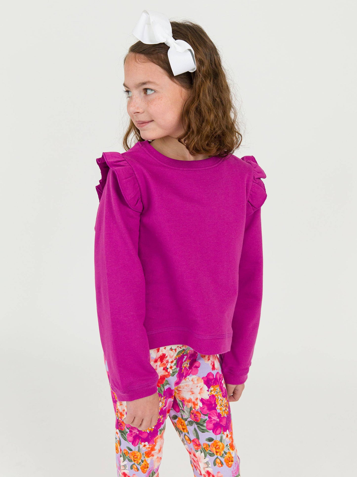 Plum Knit Flutter Sweatshirt