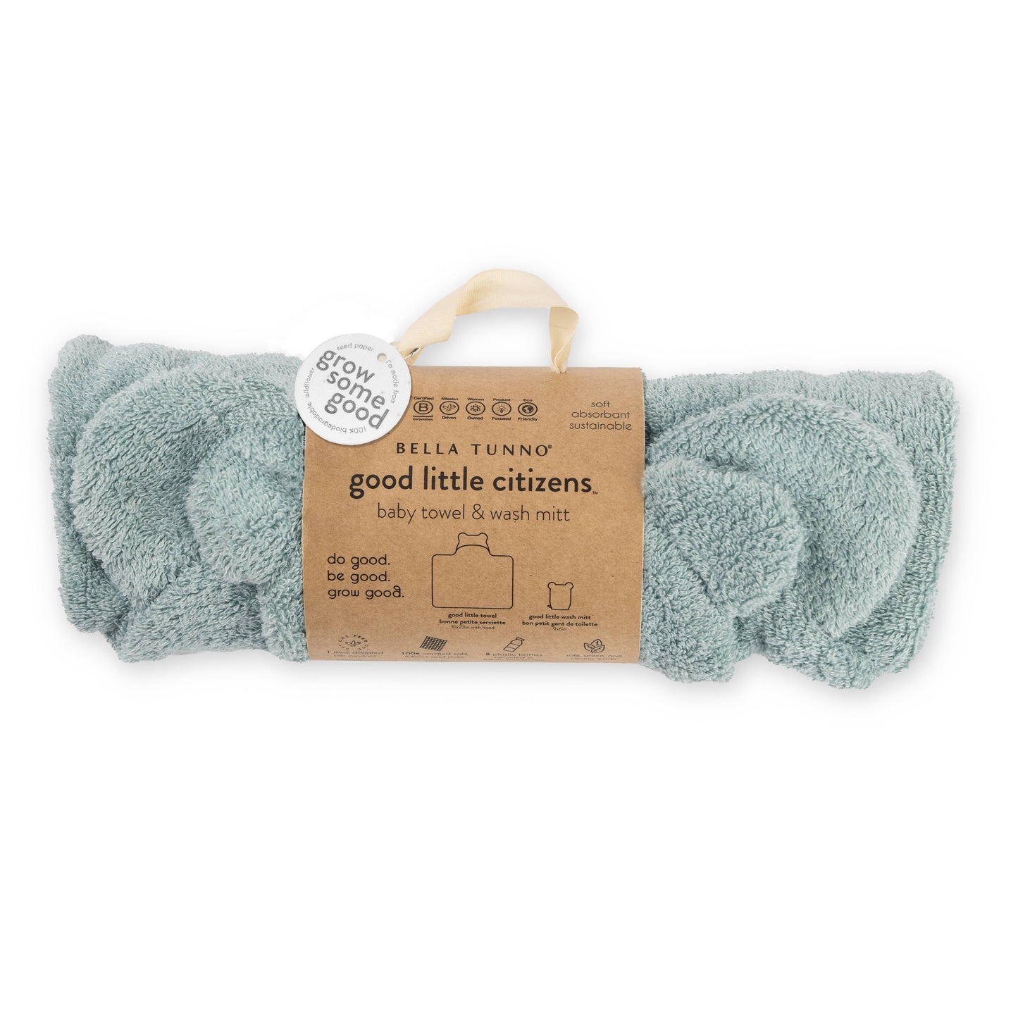 Hooded Towel/Wash Mitt Set Rain