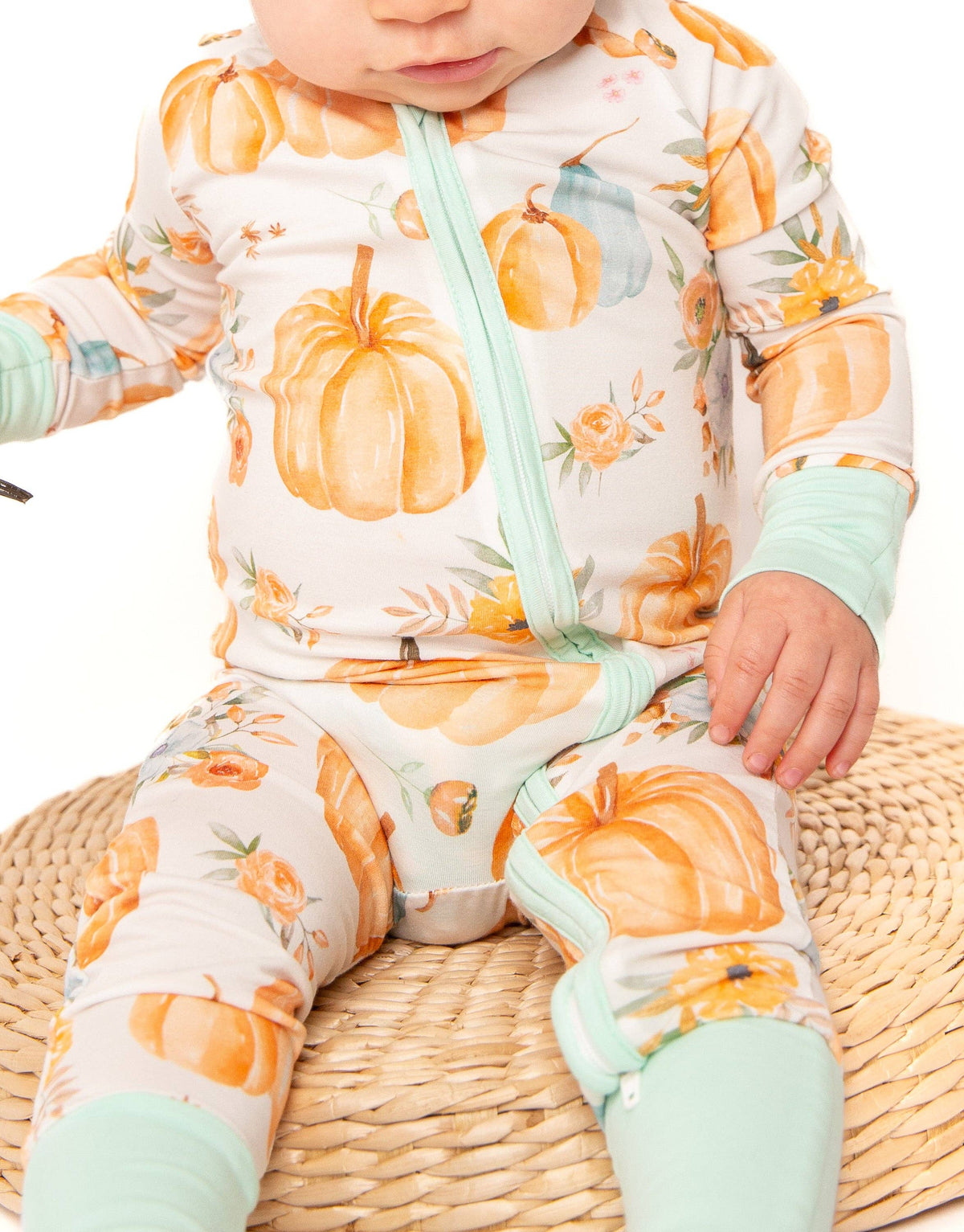 Pumpkin Floral Bamboo Zipper PJ