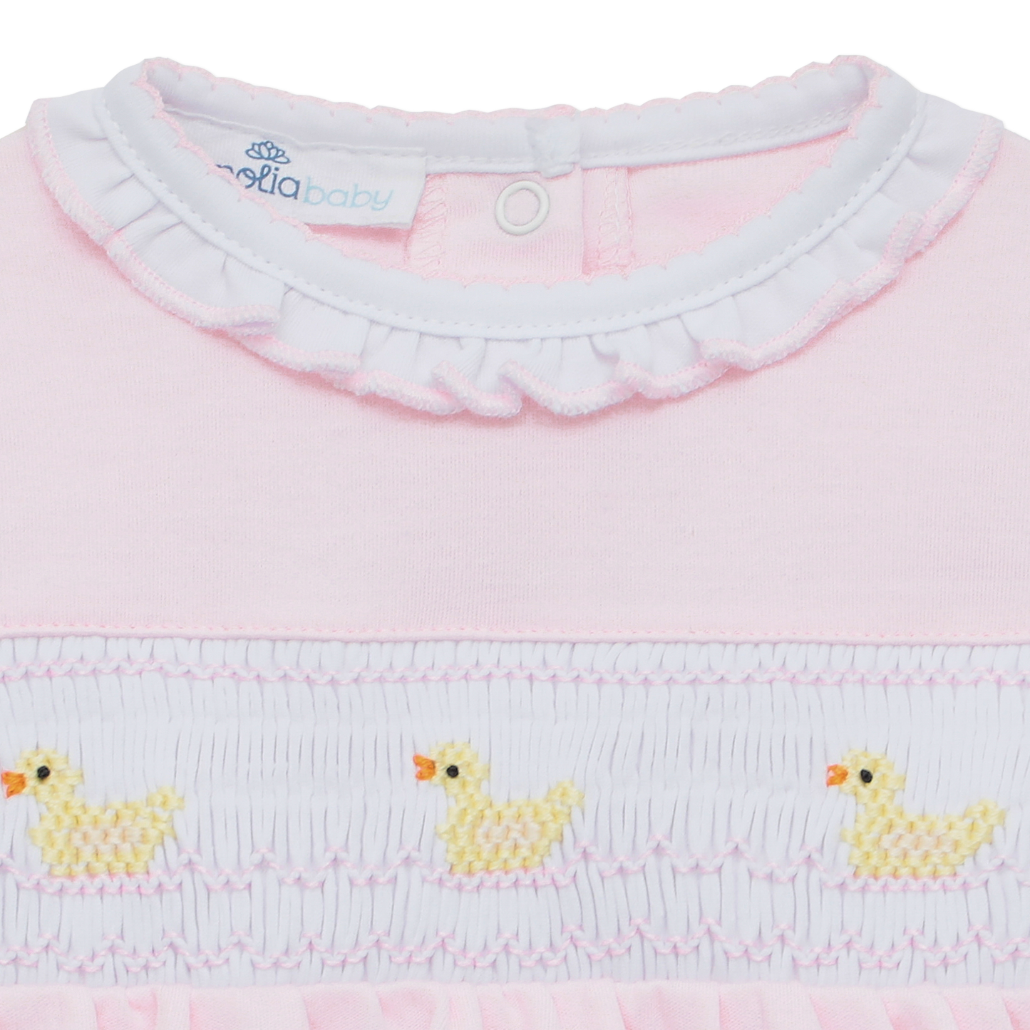 Little Ducklings Pink Smocked Bubble