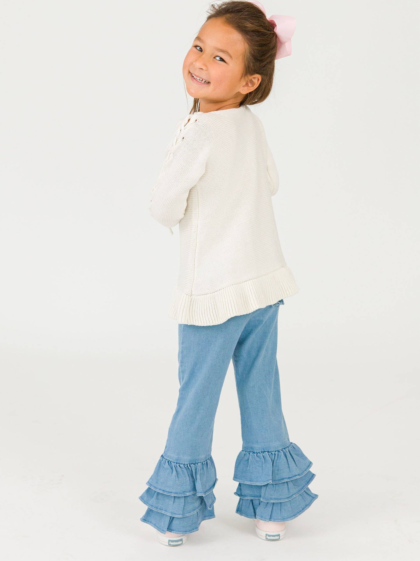 Toddler Denim Ruffle Flare Pants