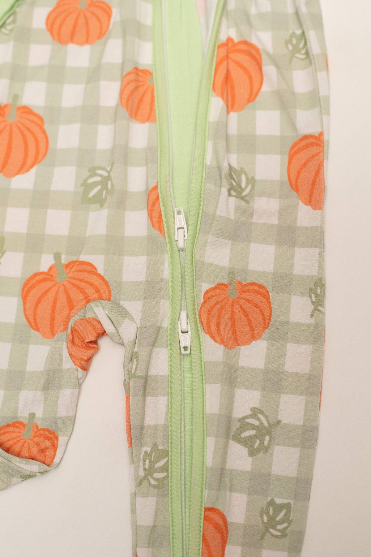 Pumpkin Plaid Bamboo Zipper PJ