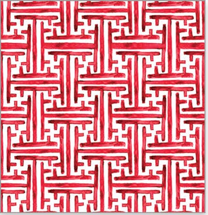 Continuous Roll Gift Wrap | Red Basketweave