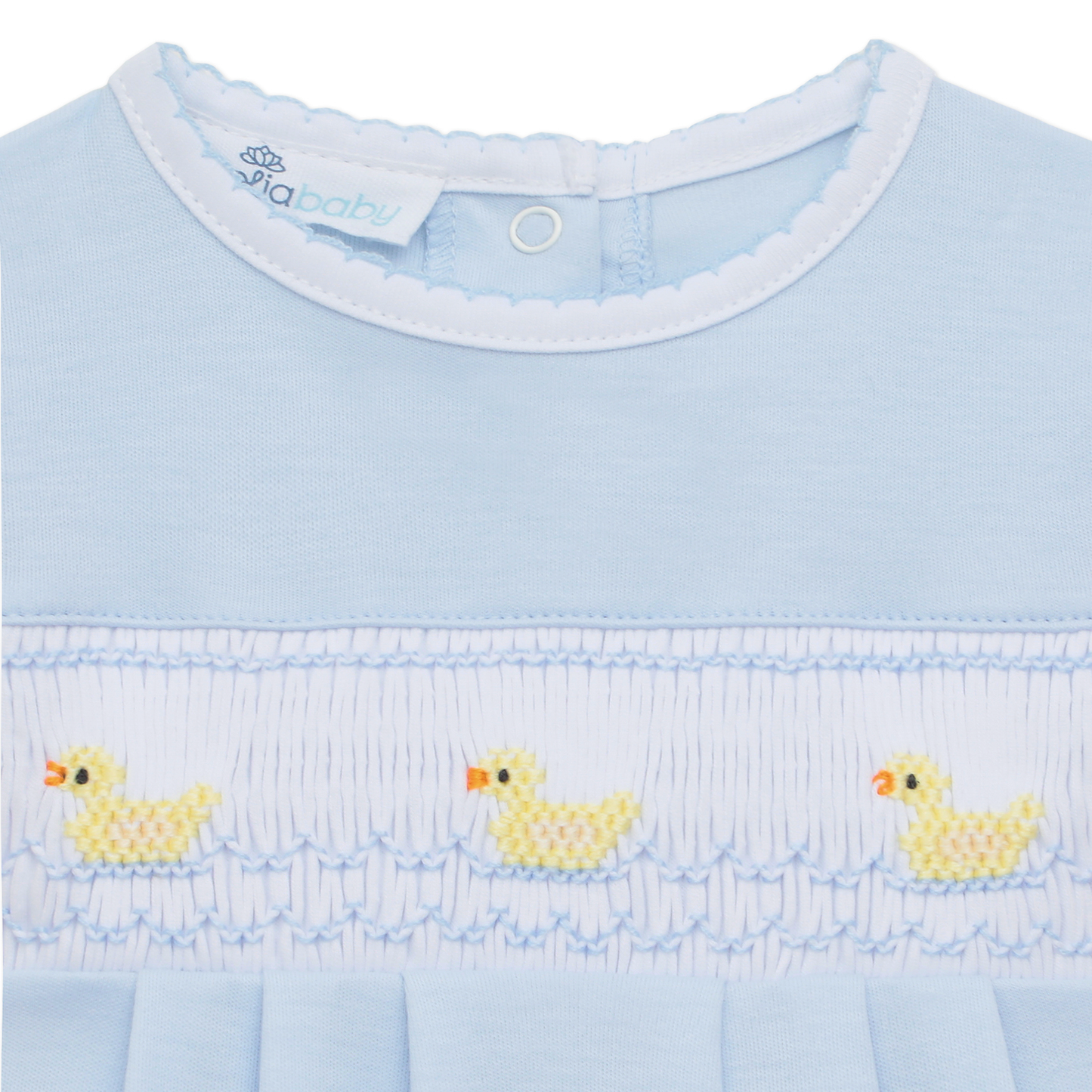 Little Ducklings Blue Smocked Bubble