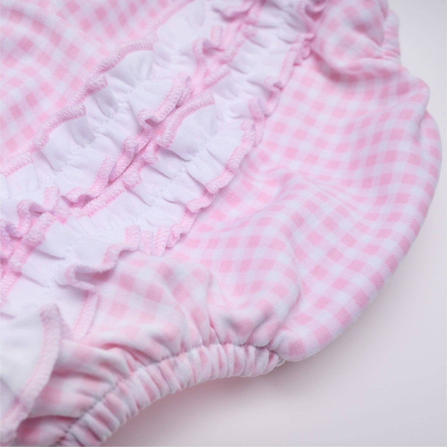 Pink Checks Short Sleeve Bubble