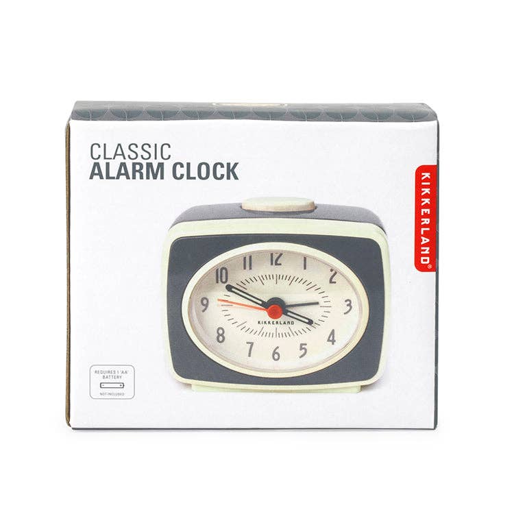 Small Classic Alarm Clock Grey