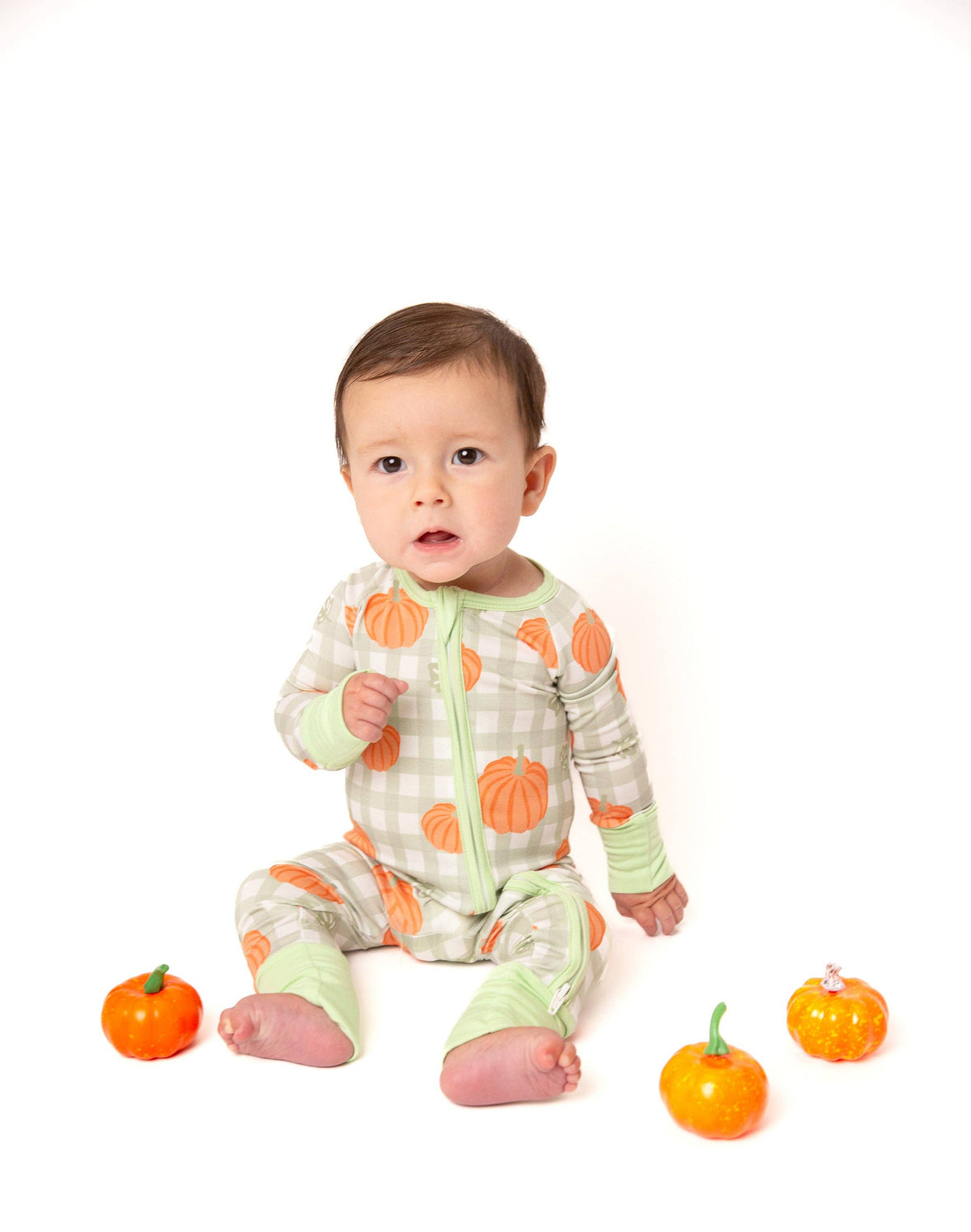 Pumpkin Plaid Bamboo Zipper PJ