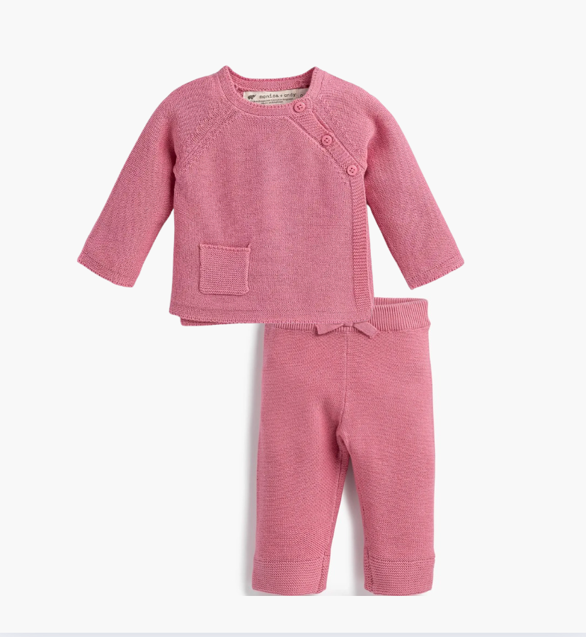 Little Darling Knit Set Mauve Pink